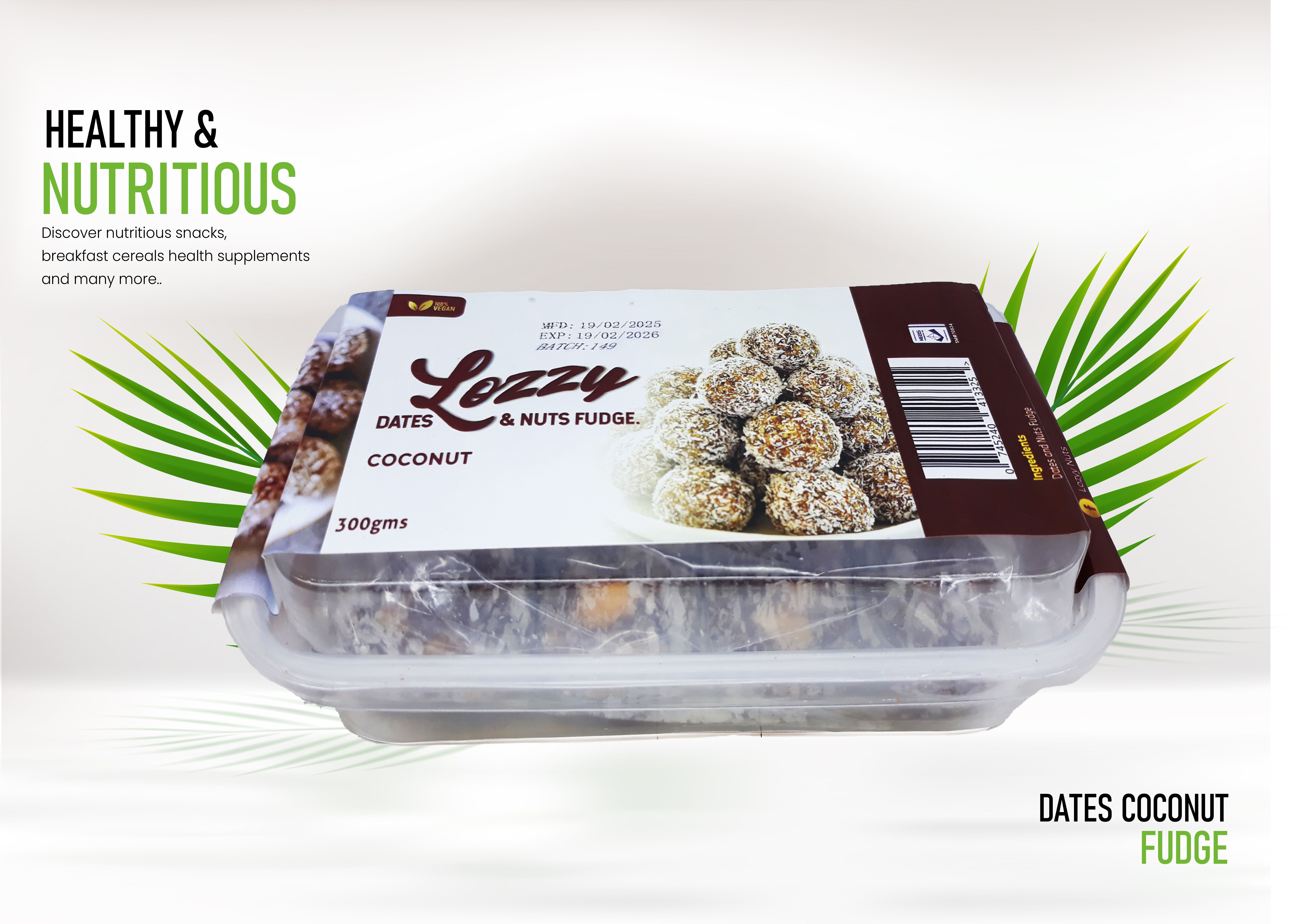 Dates & Nuts Fudge Coconut